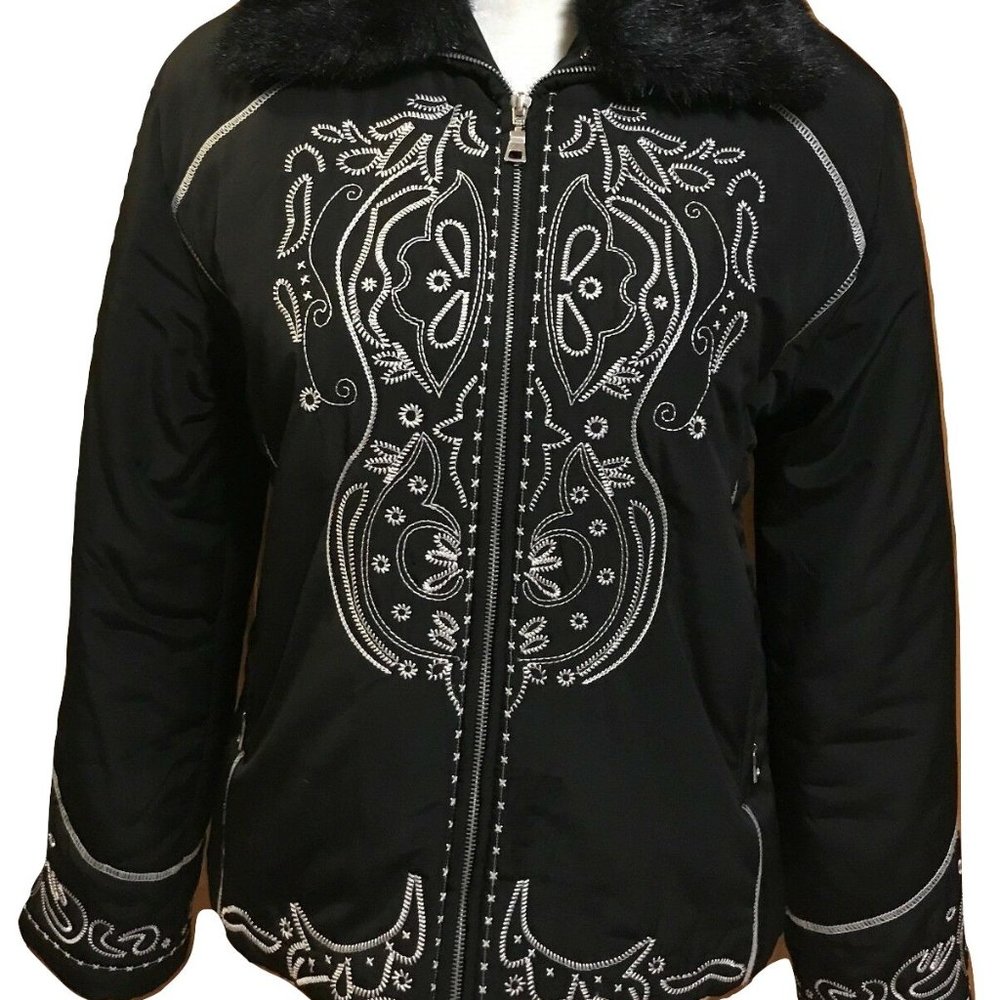 Monroe & Main Black Jacket With White Stitching Sm